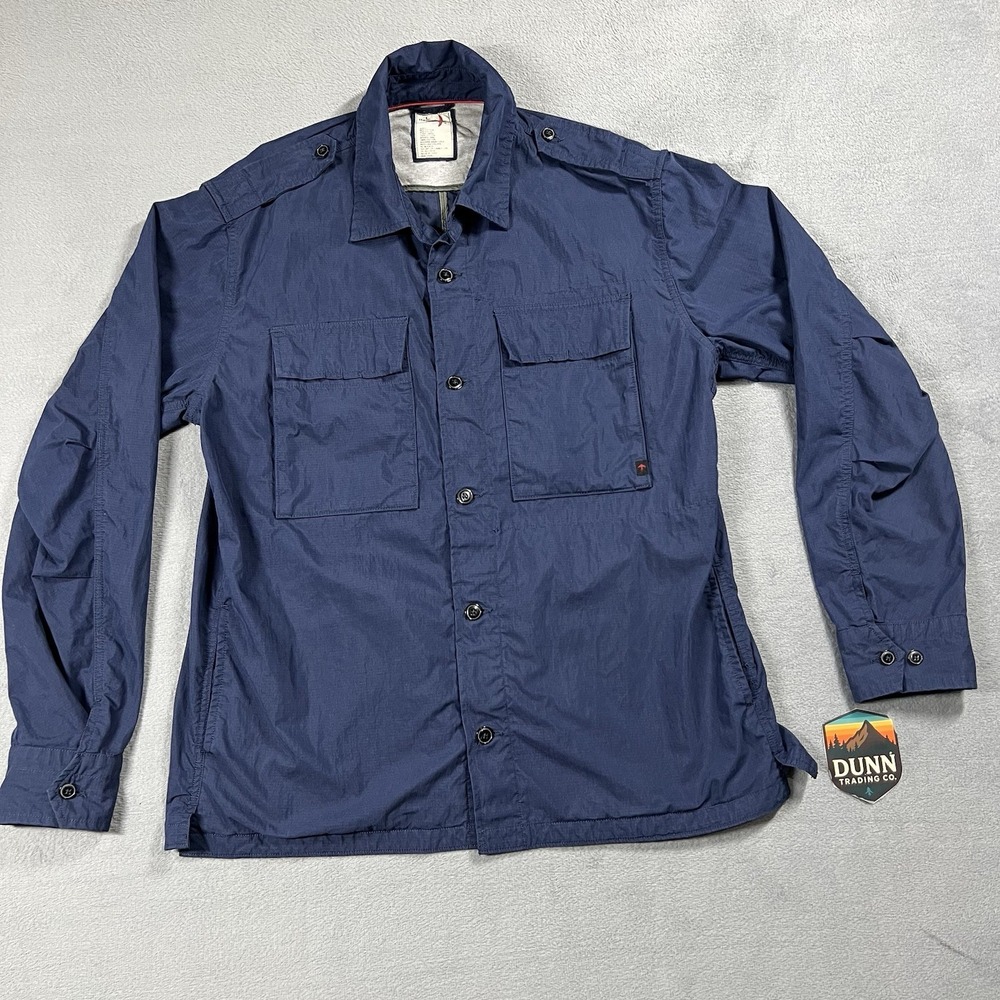 Relwen Combat Overshirt Mens L Blue Ripstop Shacket Military Utility Jacket